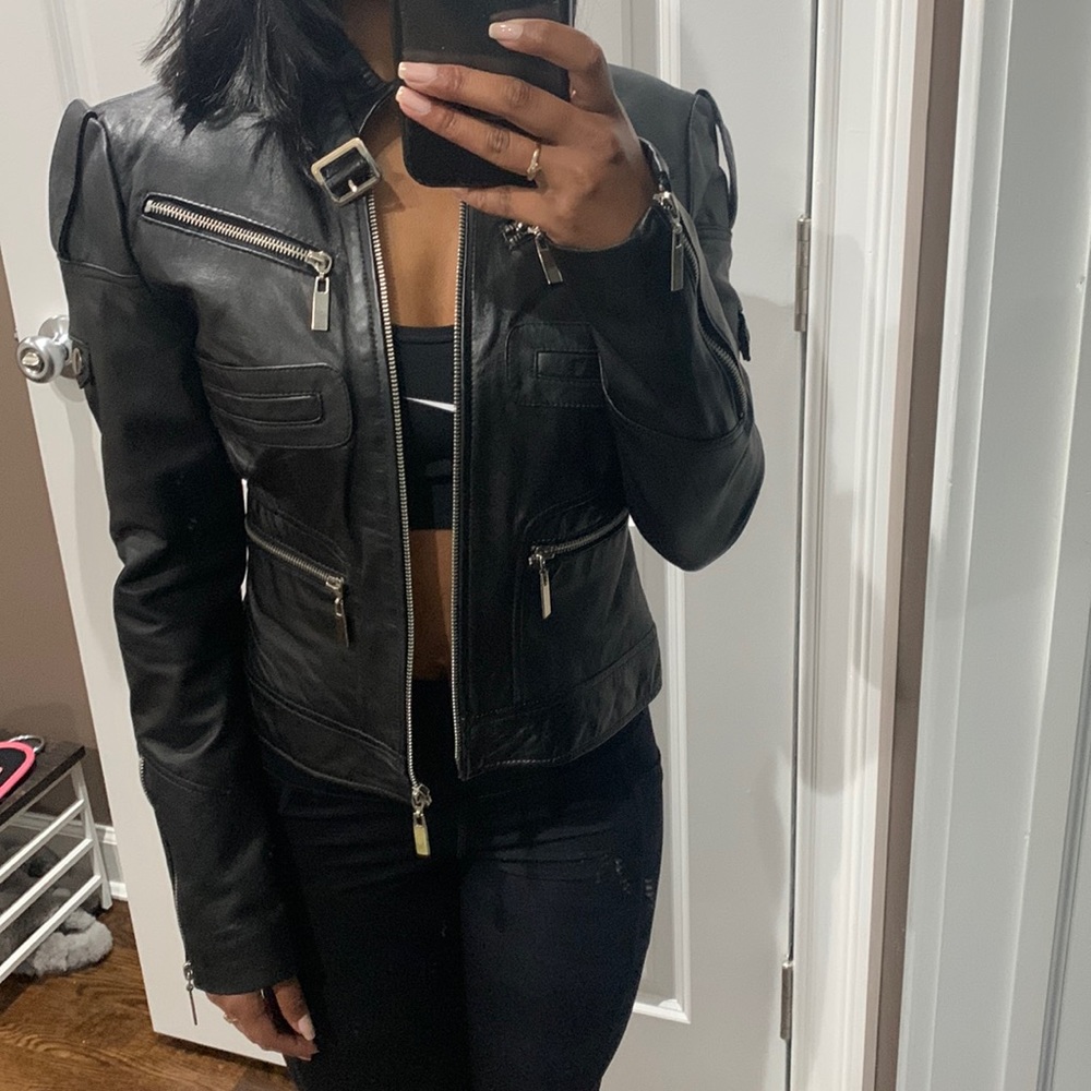 Bebe 100% leather jacket